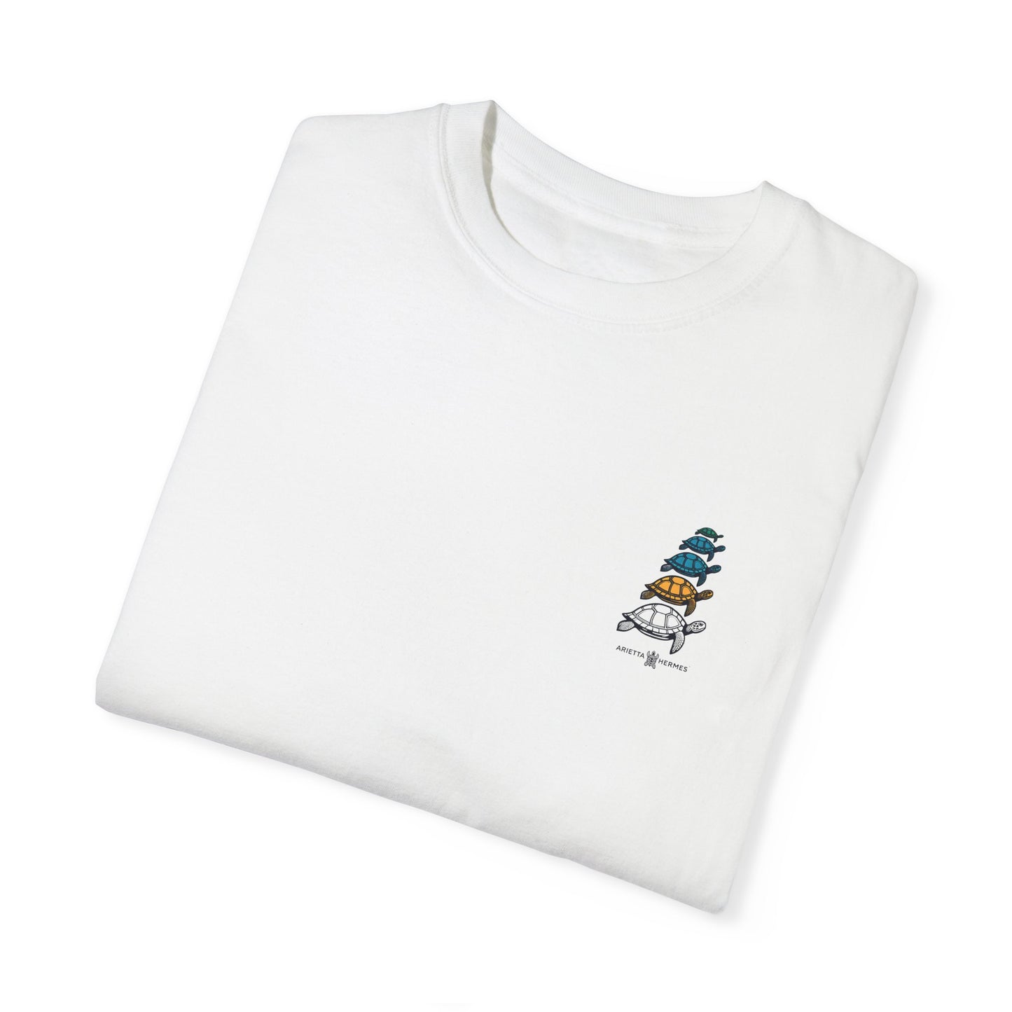 ARIETTE HERMES OCEAN T-SHIRT IN COTTON JERSEY | Save the turtles | Summer Beach Slogan |