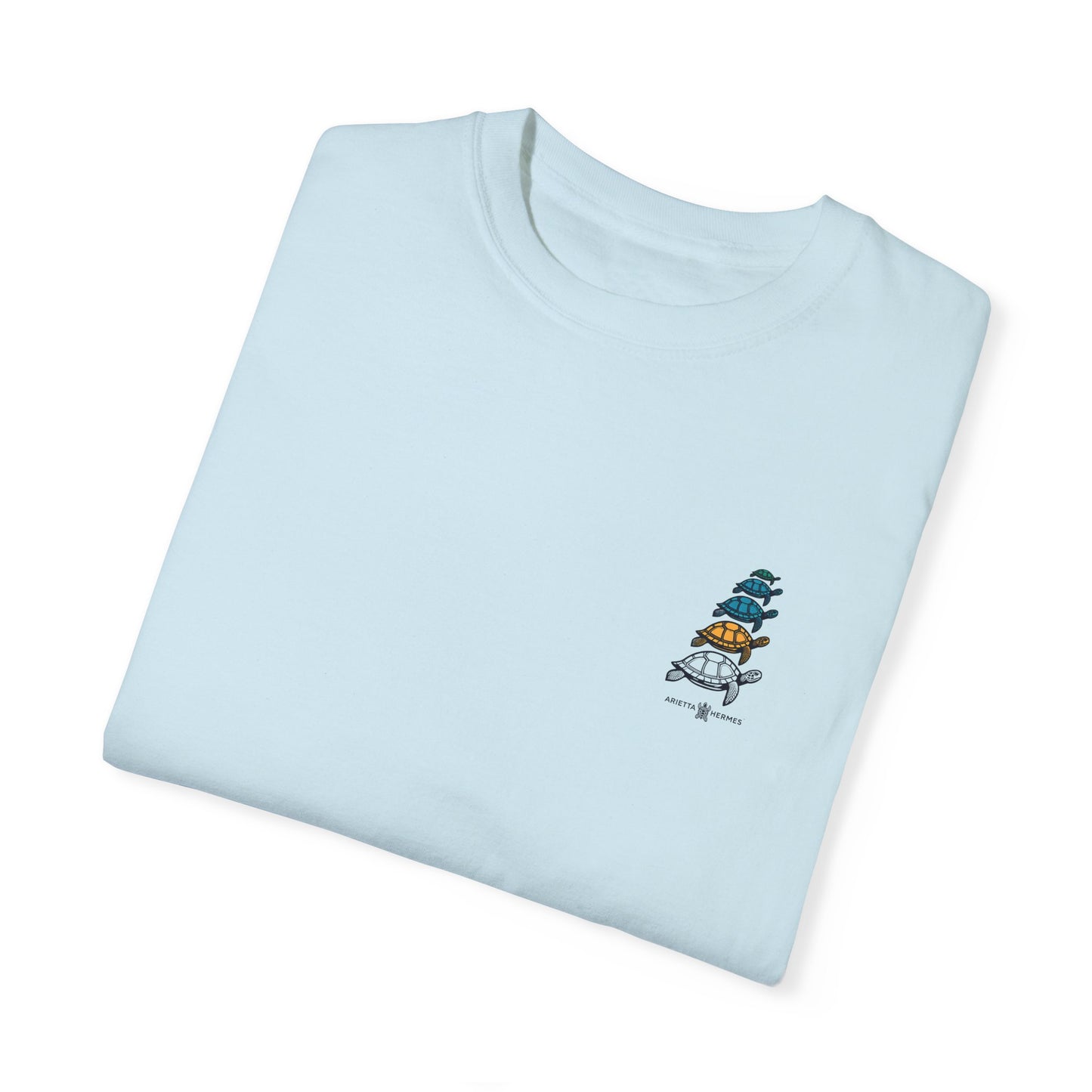 ARIETTE HERMES OCEAN T-SHIRT IN COTTON JERSEY | Save the turtles | Summer Beach Slogan |