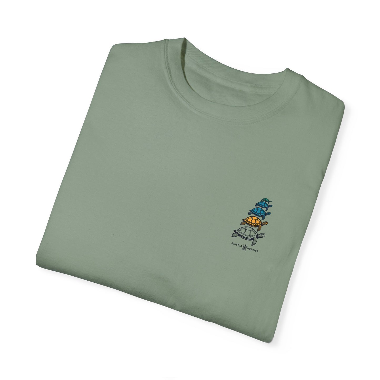 ARIETTE HERMES OCEAN T-SHIRT IN COTTON JERSEY | Save the turtles | Summer Beach Slogan |