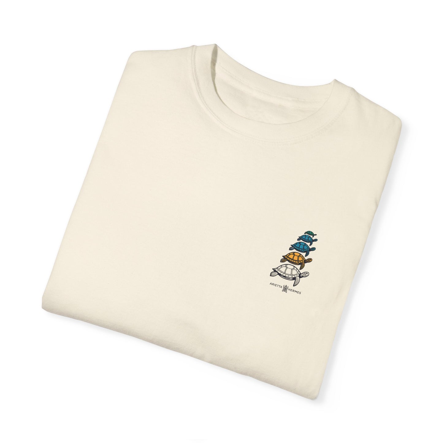 ARIETTE HERMES OCEAN T-SHIRT IN COTTON JERSEY | Save the turtles | Summer Beach Slogan |